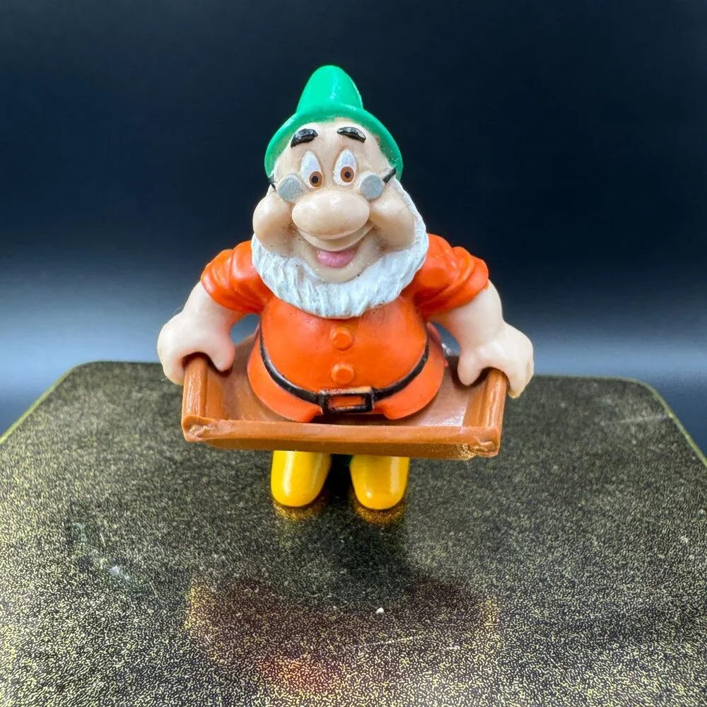 McDonald's Disney Snow White Happy & Grumpy Doc Rolling Toy Figurine 1990's